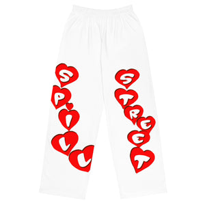 Open image in slideshow, Spill Street Hearts print unisex wide-leg pants
